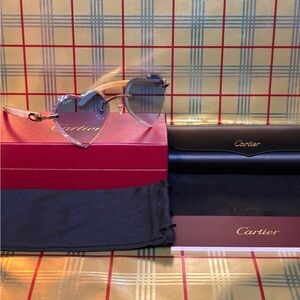 Cartier Blue Buffalo Horn Heart Sunglasses